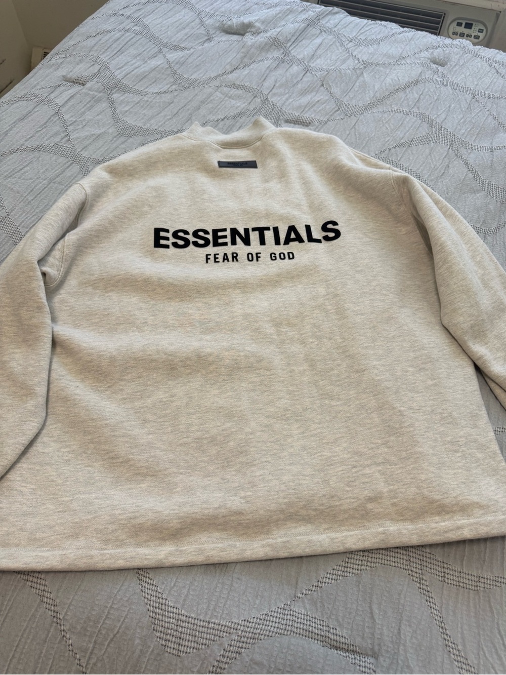 Essentials Crewneck Sweatshirt - Light Cream with Black Logo